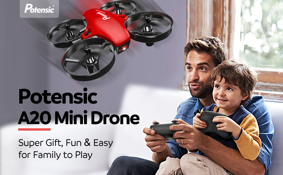 Potensic Upgraded A20 Mini Drone Easy to Fly Even to Kids and Beginners, RC  Helicopter Quadcopter with Auto Hovering, Headless Mode, 3 Batteries and