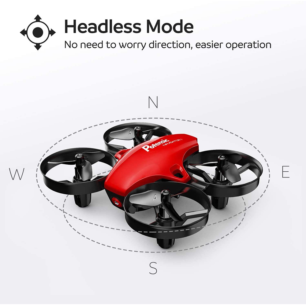 Potensic Upgraded A20 Mini Drone Easy to Fly Even to Kids and Beginners, RC  Helicopter Quadcopter with Auto Hovering, Headless Mode, 3 Batteries and