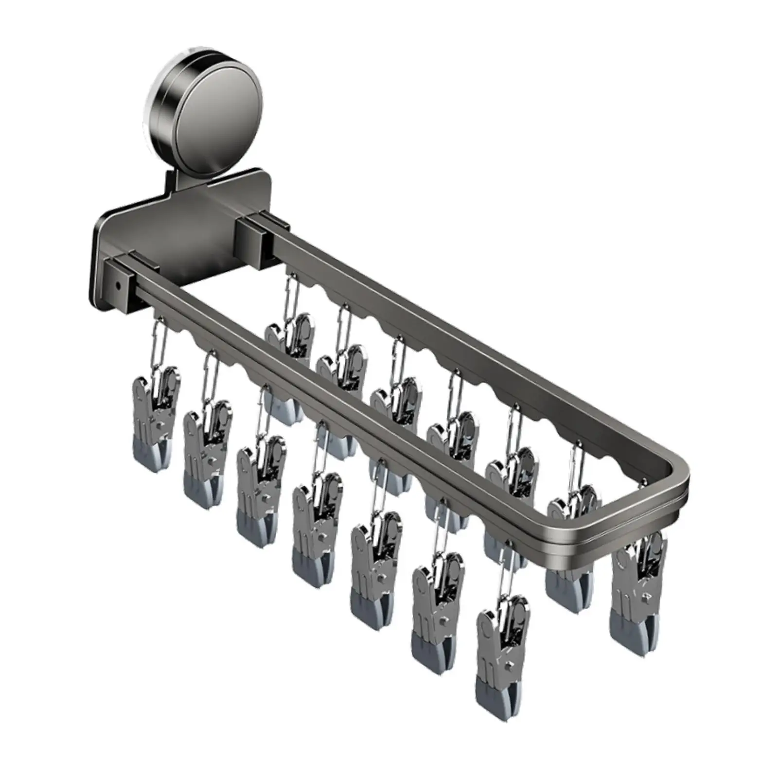 Drying Rack with 14 Drying Clips Suction Cup Folding Clothes Hanger Laundry Clip for Pants Shorts Underwear Towel Bathroom