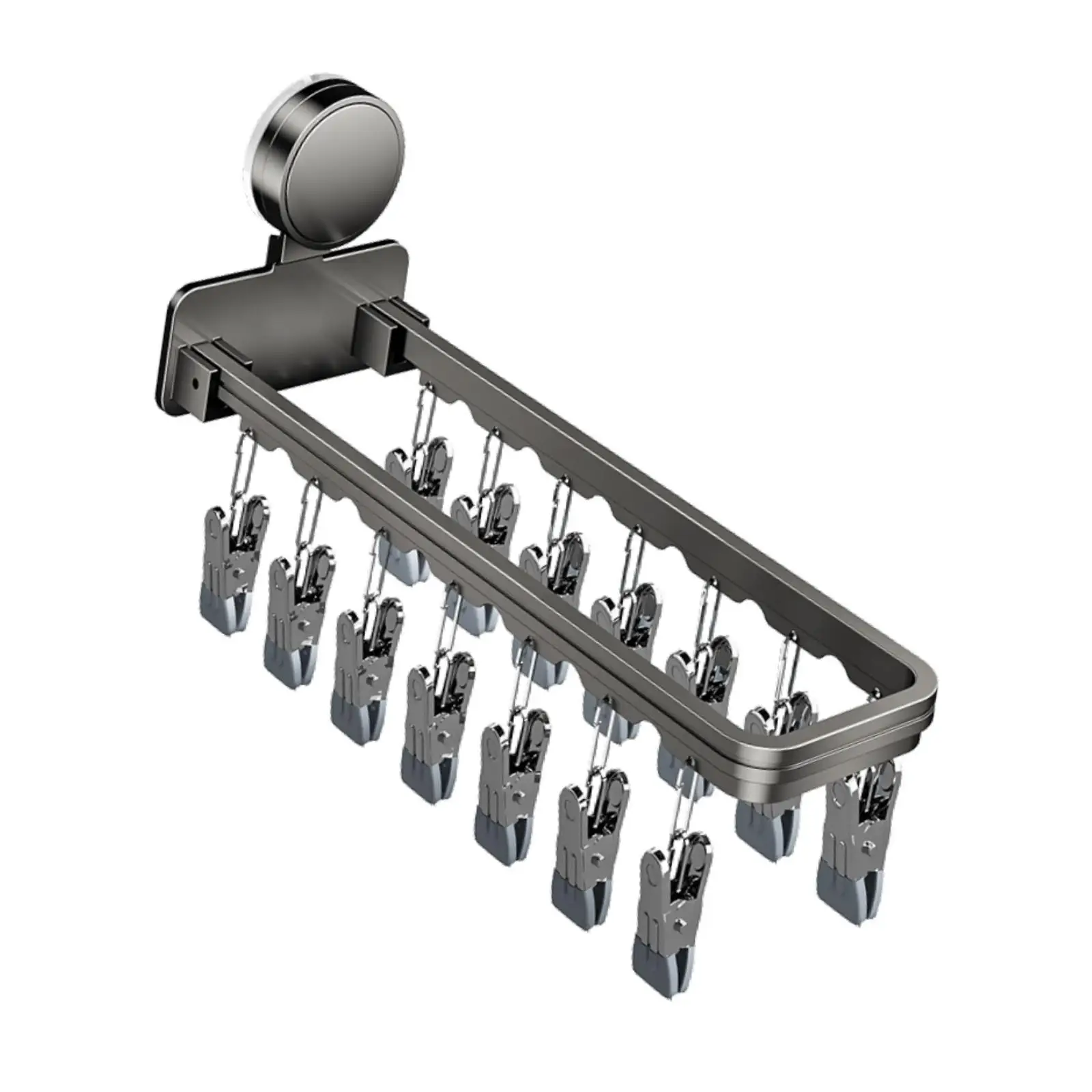 Drying Rack with 14 Drying Clips Suction Cup Folding Clothes Hanger Laundry Clip for Pants Shorts Underwear Towel Bathroom